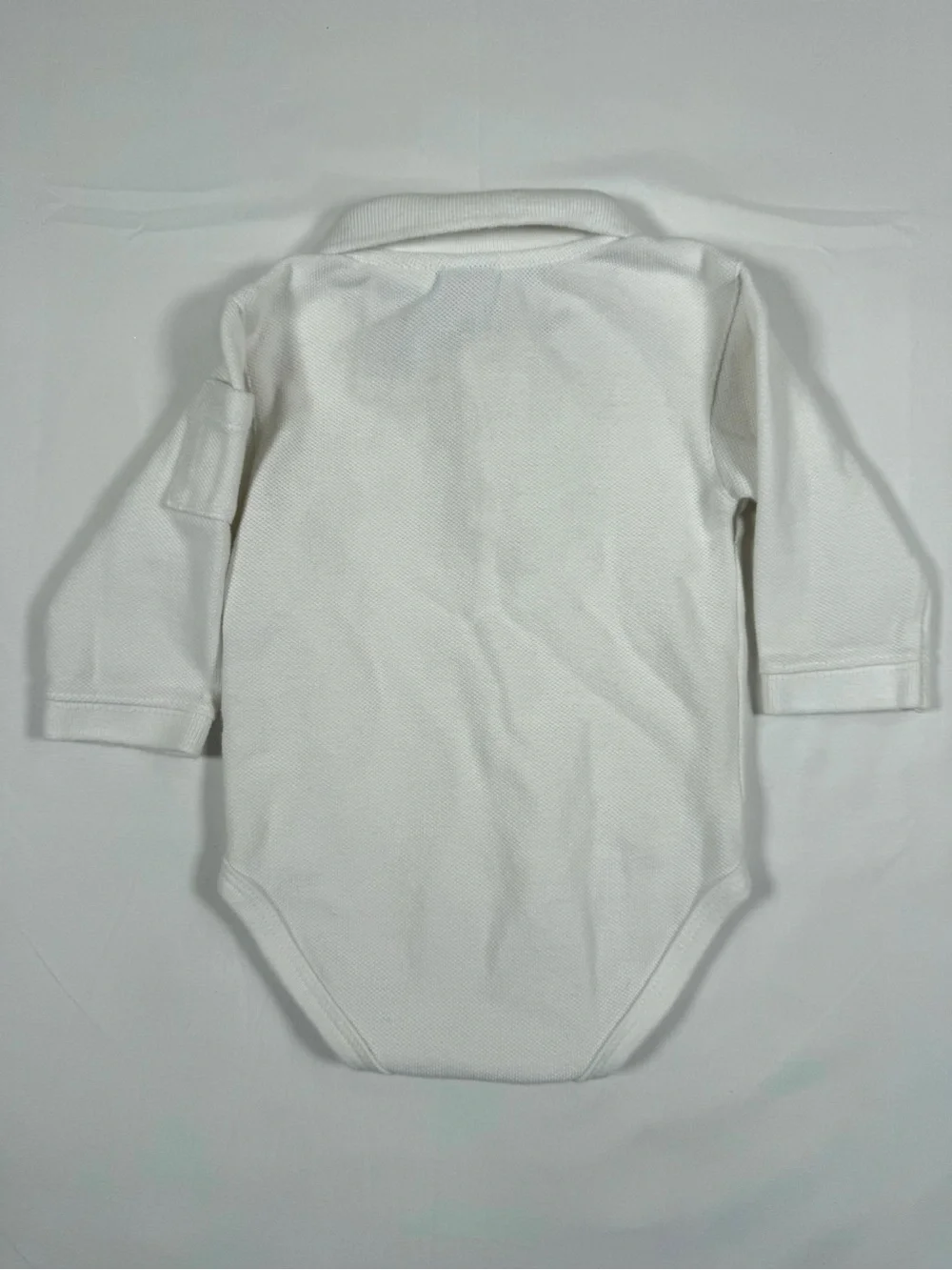 VINTAGE GYMBOREE Baby 2002 Polo Bodysuit 3-6M White Long Sleeve Preppy Y2K